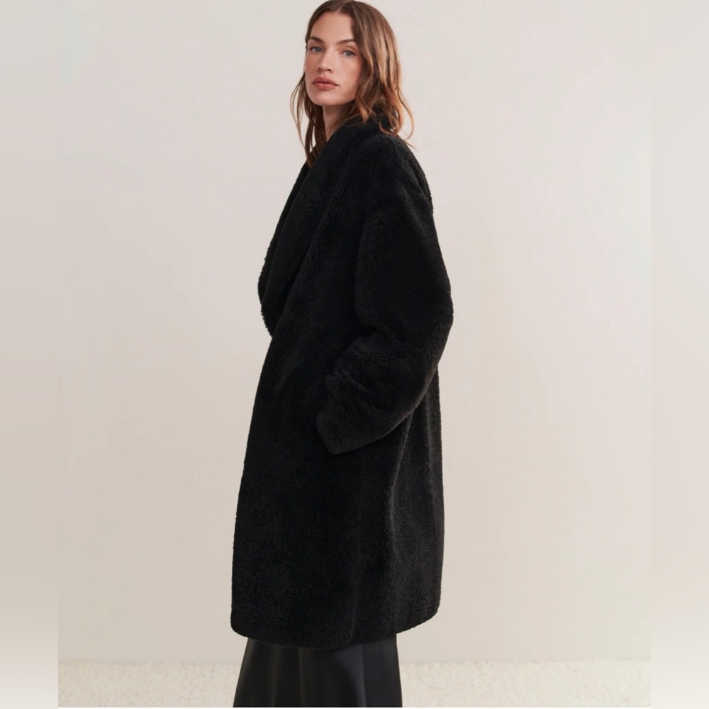 Jenni Kayne Long Shearling Yves Shawl Coat‎ size large, new - Picture 12 of 12